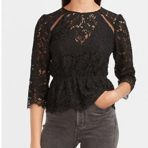 Express Peplum Lace Blouse